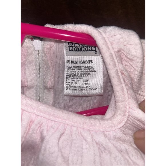 Vintage Basic Editions Baby Girl 6-9 Months Light Pink 1-Piece Romper Sleeper - Picture 7 of 8